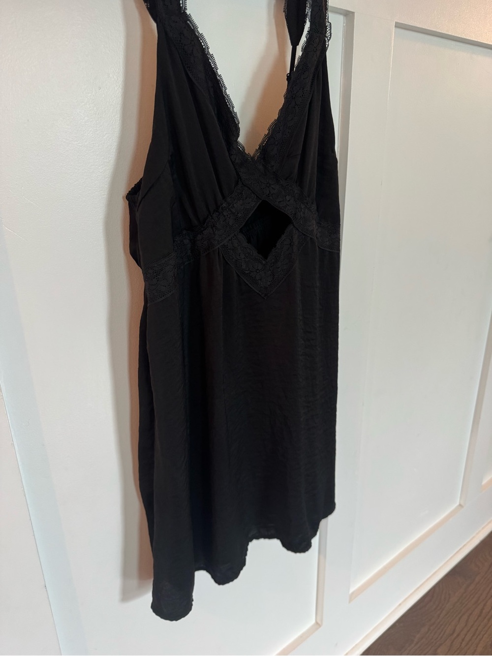 American Eagle Outfitters Black Lace-Trim Slip Chemise